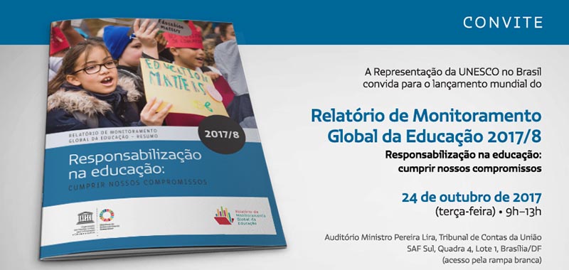 UNESCO lança nesta terça Relatório de Monitoramento Global da Educação