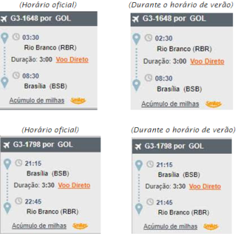Gol alerta passageiros sobre as mudanças do horário de verão