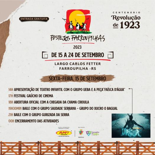 Divulgada a programação dos Festejos Farroupilhas 2023