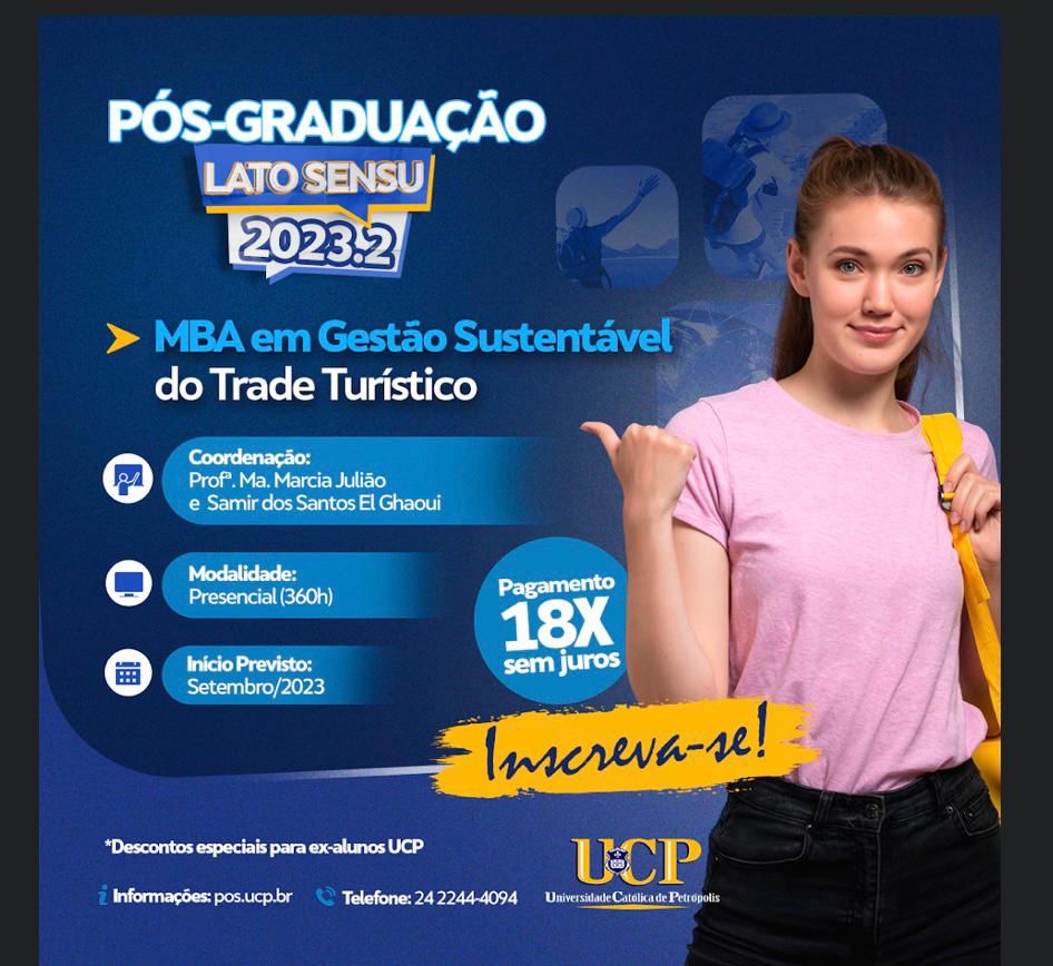 Universidade Católica de Petrópolis lança primeiro MBA em Gestão Sustentável do Trade Turístico